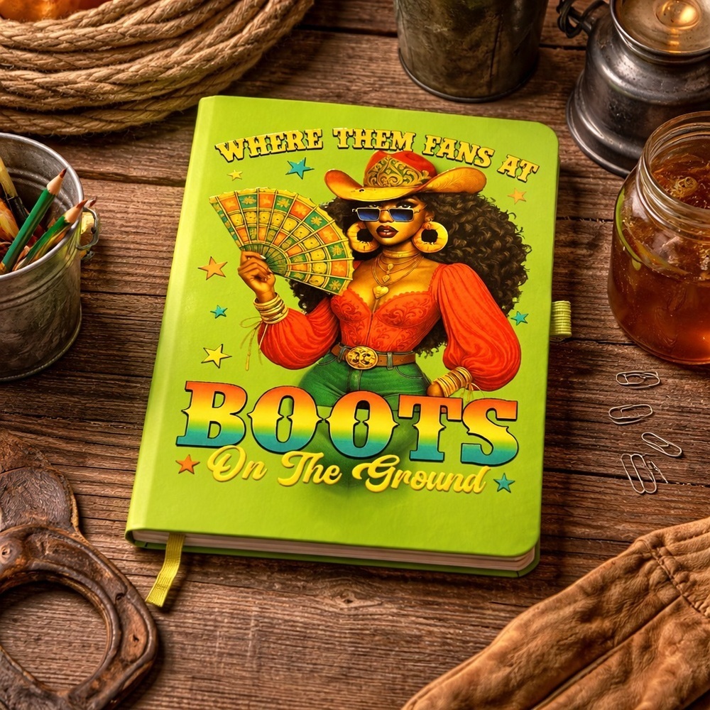 Green 'Boots On The Ground' Illustrated Notebook